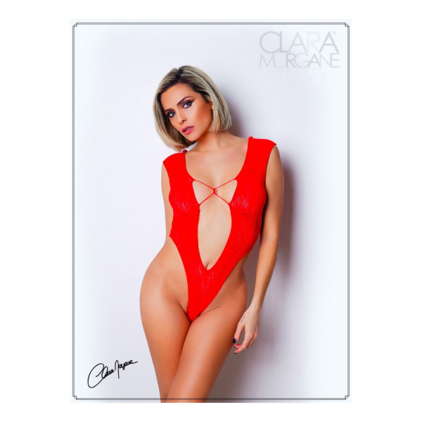 Body Rouge avec décolleté plongeant - Le Numéro 2 - Collection Body 